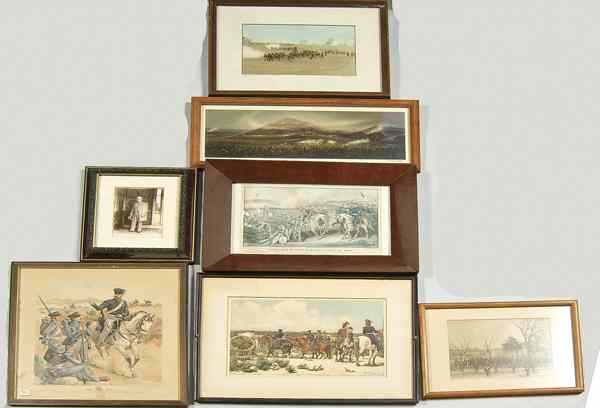 Appraisal: U S Civil War Framed Art Prints Lot of Seven