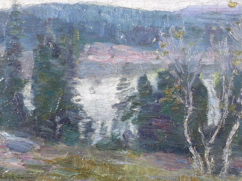 Appraisal: PHILIP RUSSELL GOODWIN American A wooded Lake Landscape possibly Maine