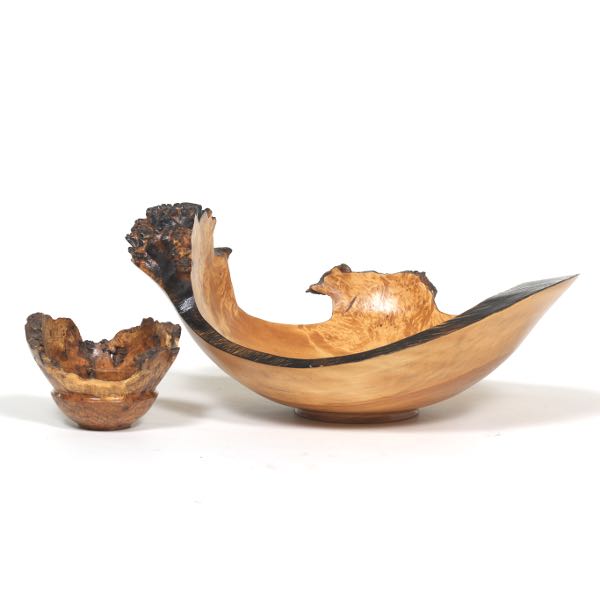 Appraisal: DUSTIN COATES AMERICAN CONTEMPORARY Chip and dip hand carved bowl