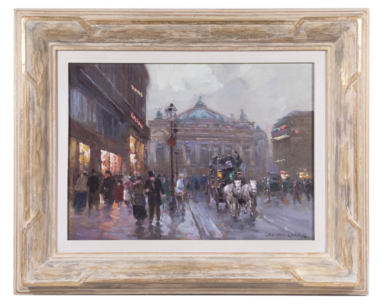 Appraisal: EDOUARD LEON CORTES FRANCE - Place de l'Opera Paris oil