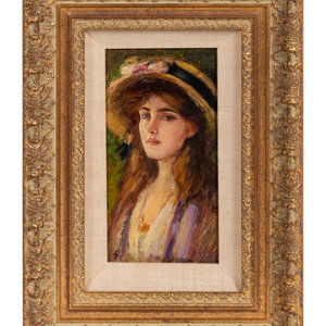 Appraisal: Albert Lynch Peruvian - Portrait of a Young Woman oil