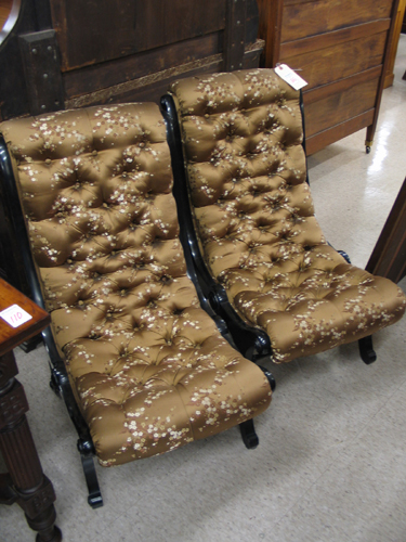 Appraisal: PAIR OF VICTORIAN JAPONAISERIE PARLOR CHAIRS American or English second