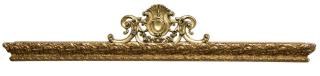 Appraisal: CONTINENTAL GILTWOOD CARVED CURTAIN VALENCE Continental giltwood cornice valence th