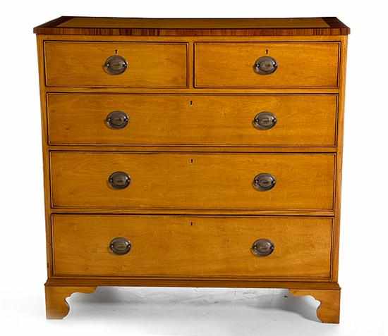 Appraisal: English Victorian satinwood chest of drawers last quarter th century