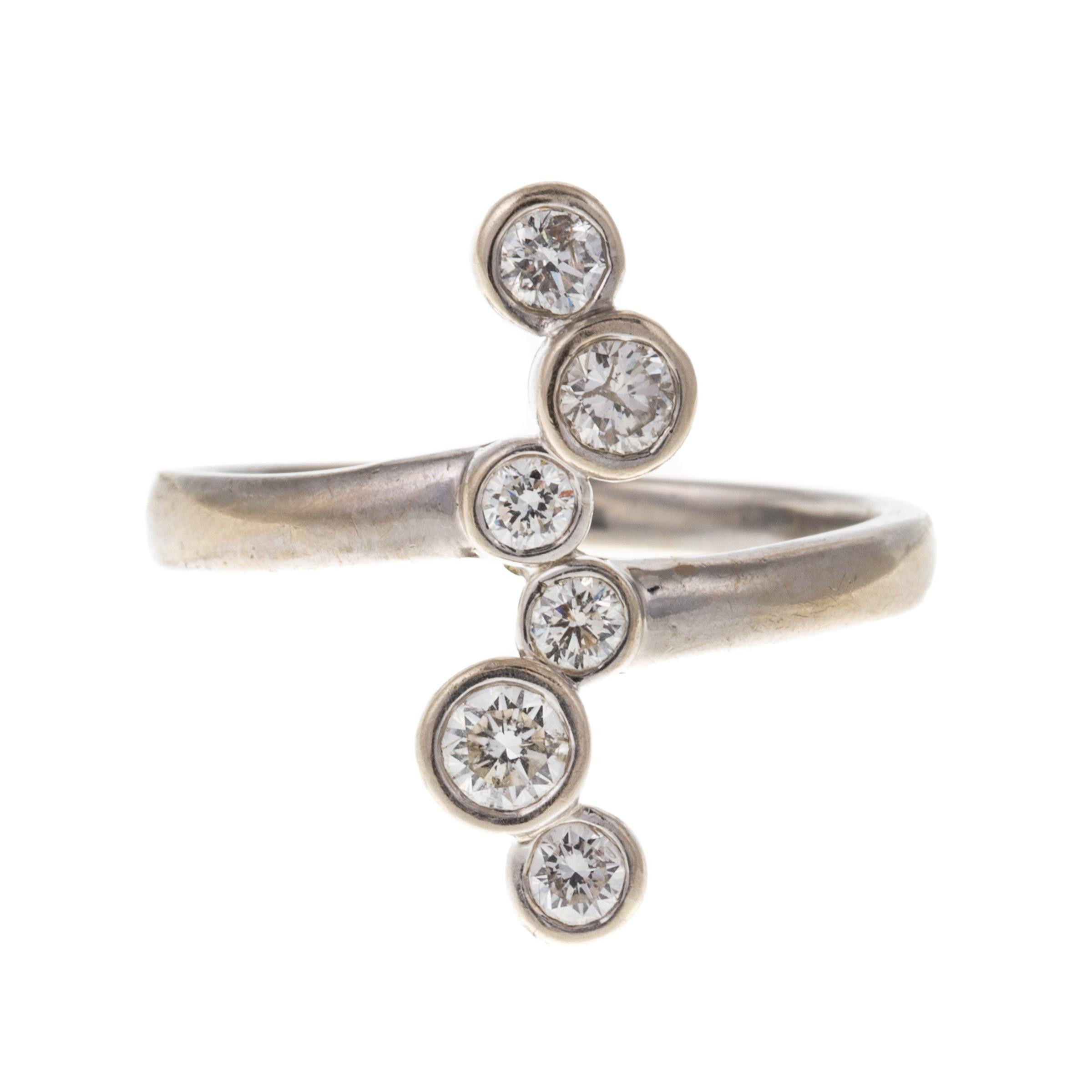 Appraisal: A CTW DIAMOND BUBBLE RING IN K K white gold