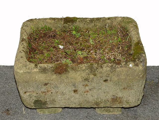 Appraisal: A stone small garden troughof rectangular form cm x cm