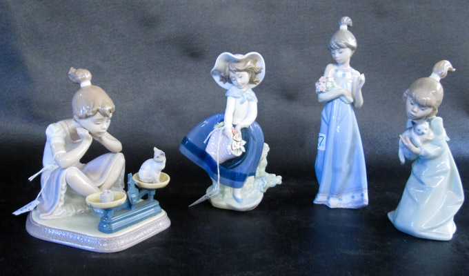 Appraisal: FOUR LLADRO PORCELAIN FIGURINES How You've Grown by sculptor Regino