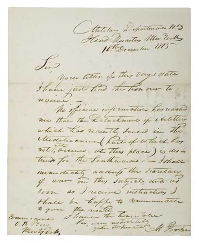 Appraisal: PORTER MOSES Autograph Letter Signed M Porter to commodore Oliver