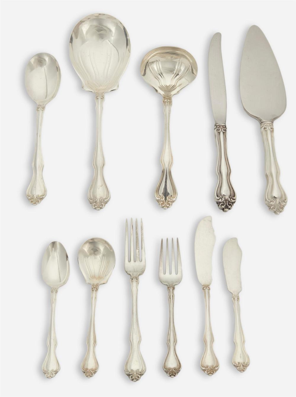 Appraisal: A Westmoreland George and Martha sterling silver flatware service Circa