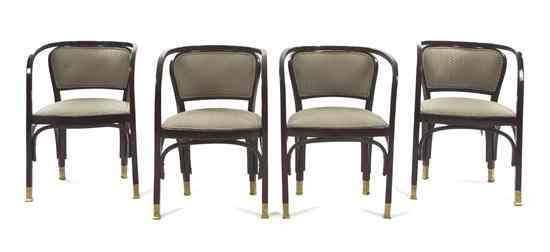 Appraisal: A Set of Four Austrian Bentwood Armchairs Gustav Siegel each