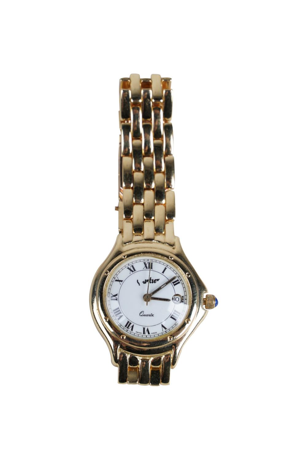 Appraisal: KARAT GOLD LADY'S WATCHwith spurious Cartier signed dial quartz movement