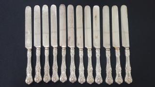 Appraisal: Antique Gorham Sterling Handled Dinner Knives Antique Gorham Sterling Handled