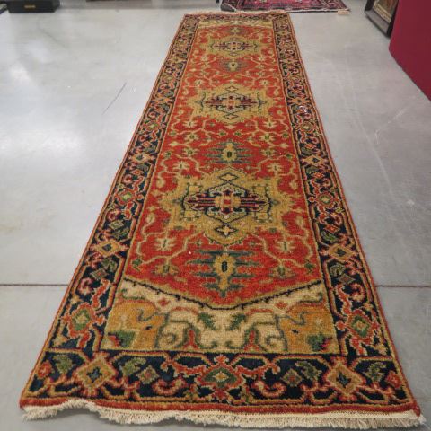 Appraisal: Heriz Persian Handmade Runner earthtones stylized florals ' x '