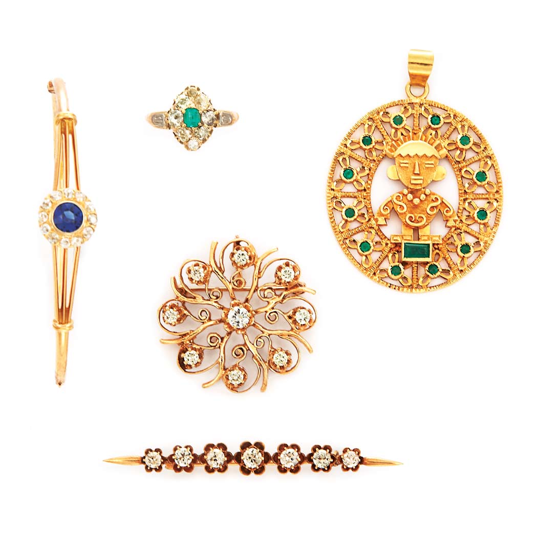 Appraisal: Group of Assorted Gold Jewelry kt gold diamonds ap cts