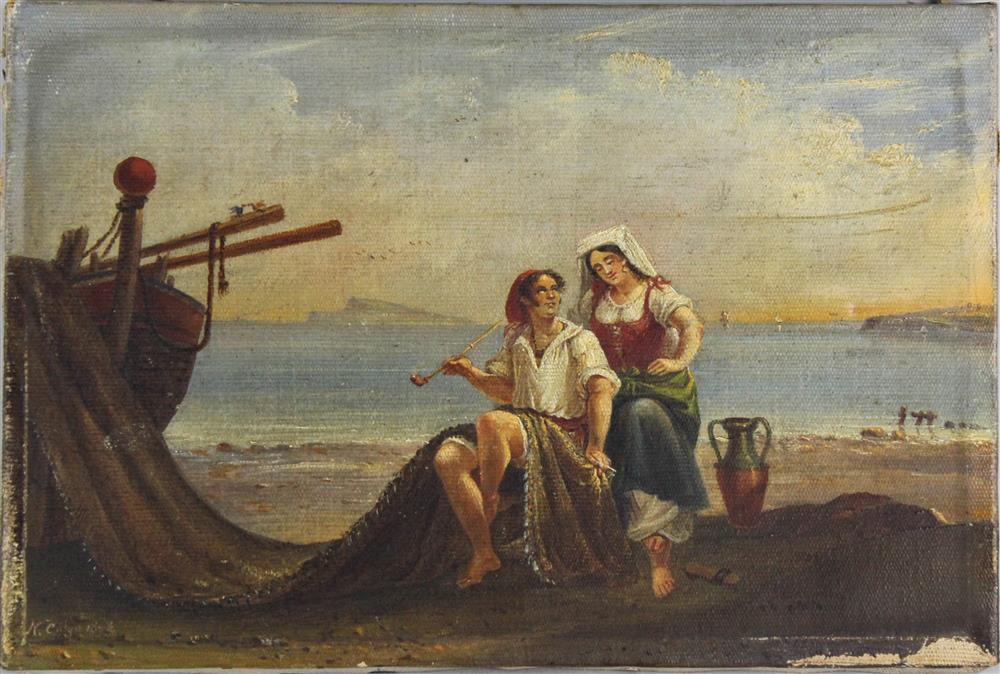 Appraisal: NICOLINO V CALYO AMERICAN - FISHERMAN AND WIFE BY THE