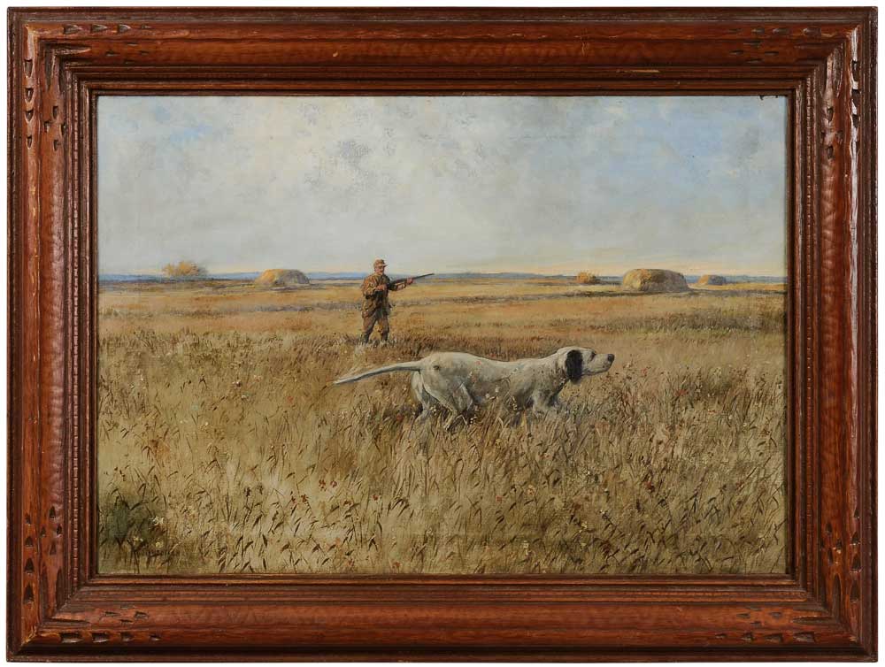 Appraisal: William Hermann Schmedtgen Illinois - Pointer and Hunter in a