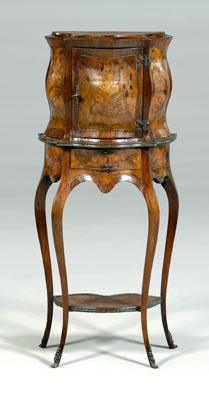 Appraisal: Dutch Baroque style marquetry cabinet bombe form with serpentine drawer