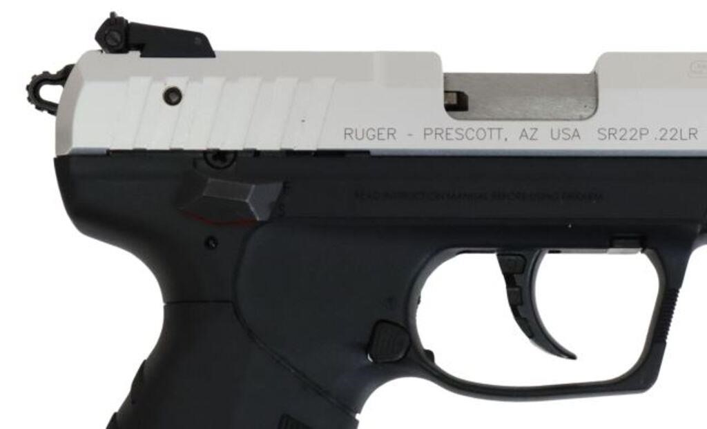 Appraisal: Ruger Model SR P pistol LR caliber barrel fixed white