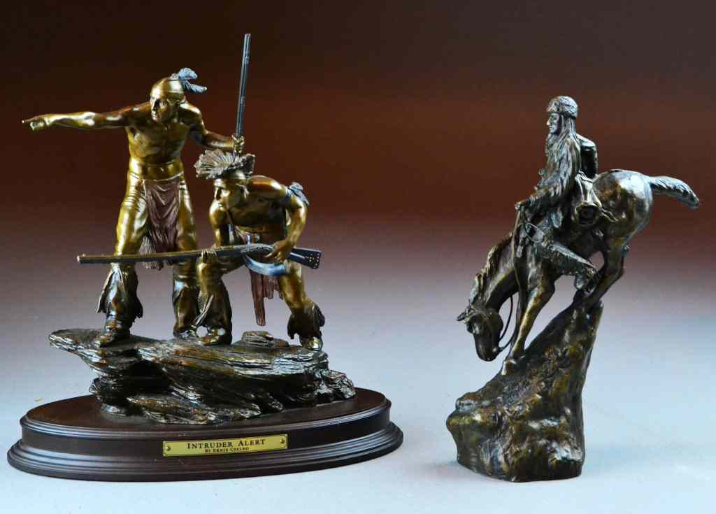 Appraisal: Bronze Statues incl ''Intruder Alert'' - E CseTo include statue