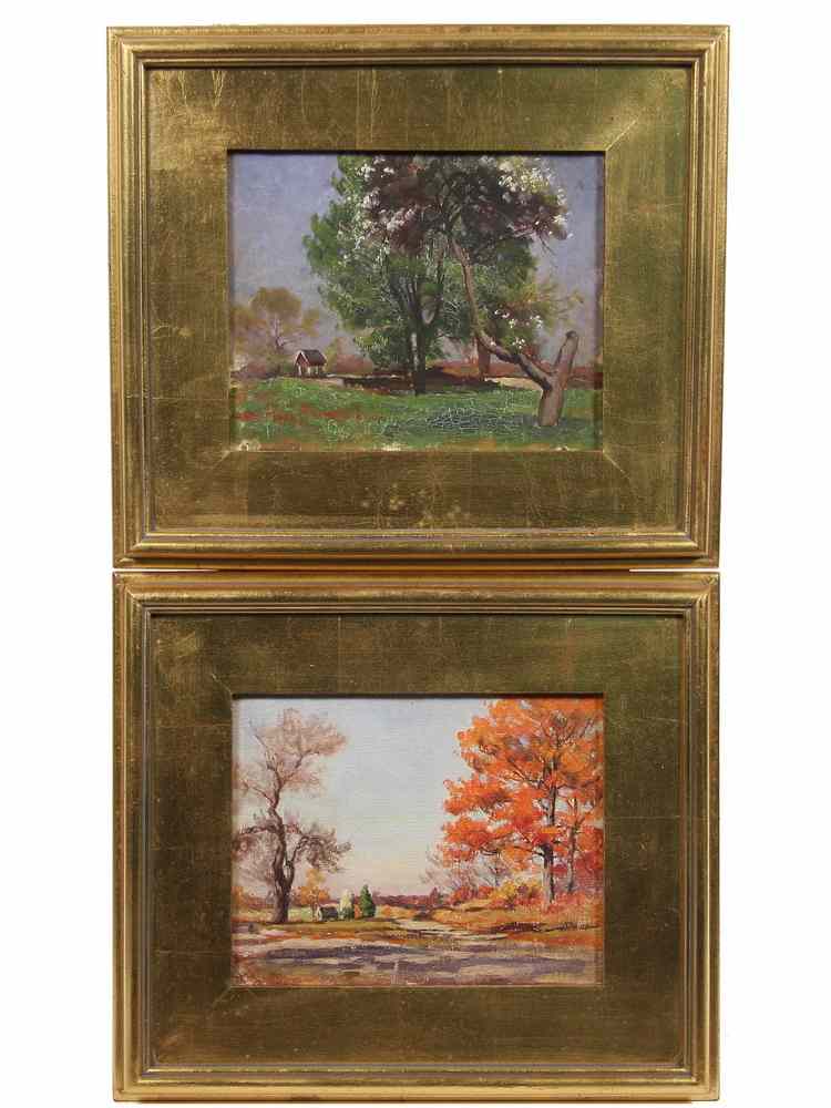 Appraisal: PAIR OOC - Two New England Landscapes Summer and Autumn