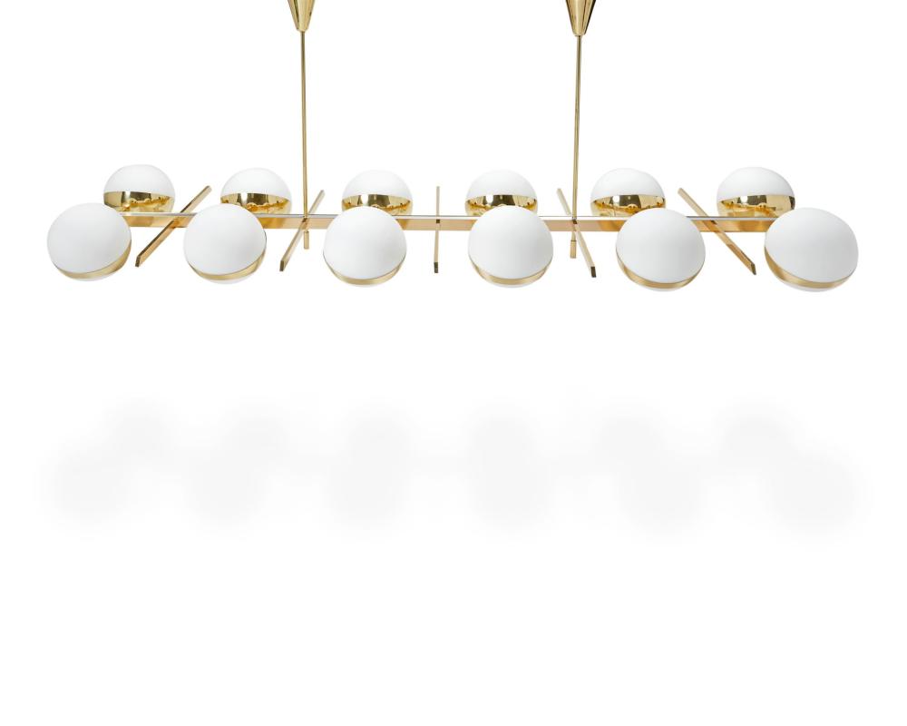 Appraisal: A contemporary brass chandelier by Coup D'Etat st Century The