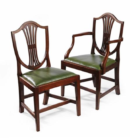 Appraisal: A set of seven George III mahogany dining chairs the