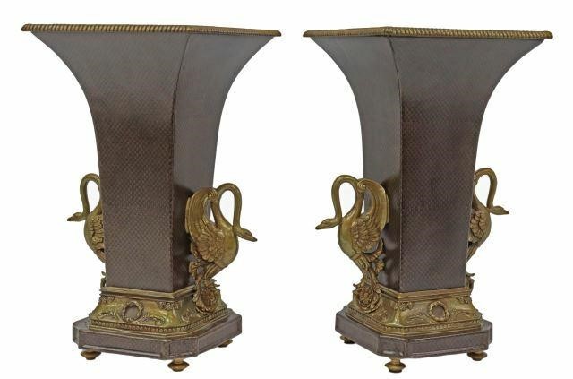 Appraisal: pair Classical style bronze-mounted porcelain vases Castilian late th c