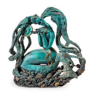 Appraisal: Tiefeng Jiang Chinese American b Mermaid Bronze with Fingerhut Group