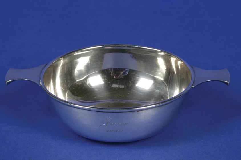 Appraisal: AN ART DECO SUGAR BOWL of circular form with curved