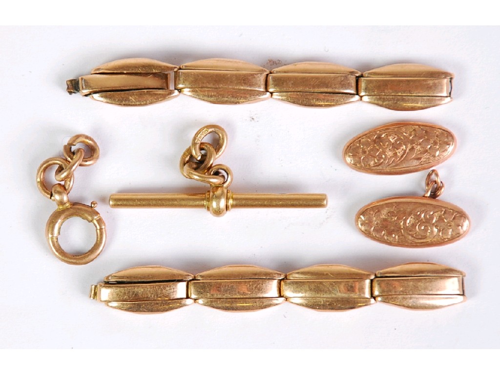 Appraisal: ct GOLD GUARD BAR for a watch chain and SCRAP