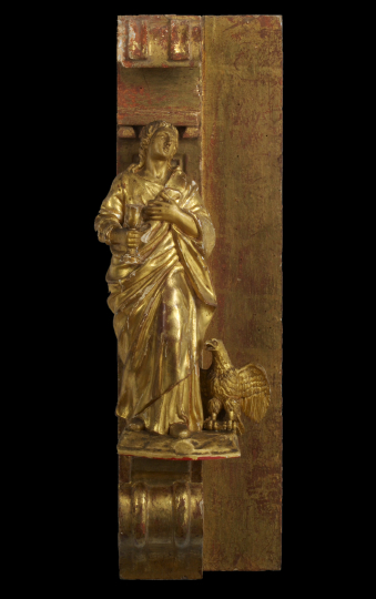 Appraisal: Good Large Italian Carved Giltwood Bracket Figure of St John