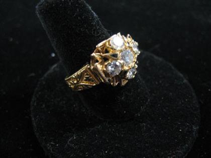 Appraisal: karat yellow gold and diamond ring Unusual Maltese cross form