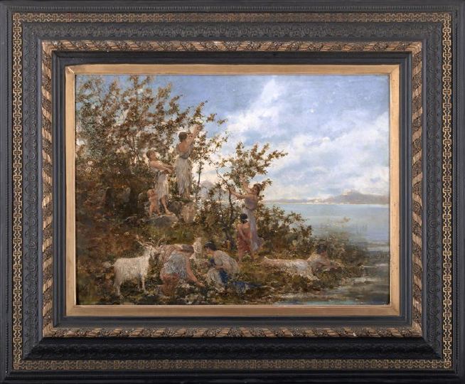 Appraisal: Felix Armand Heullant French -ca An Acadian Idyll oil on