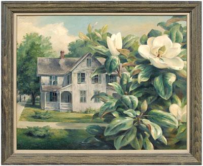 Appraisal: John Carter Shryock painting Asheville North Carolina - quot House