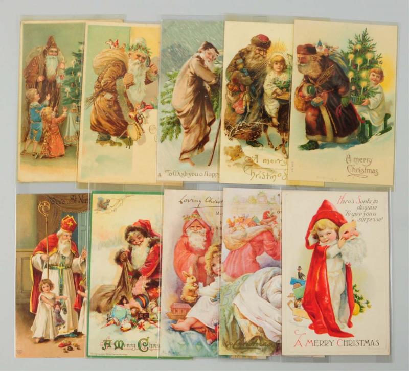 Appraisal: Lot of Santa Postcards Lot consists of one Clapsaddle two