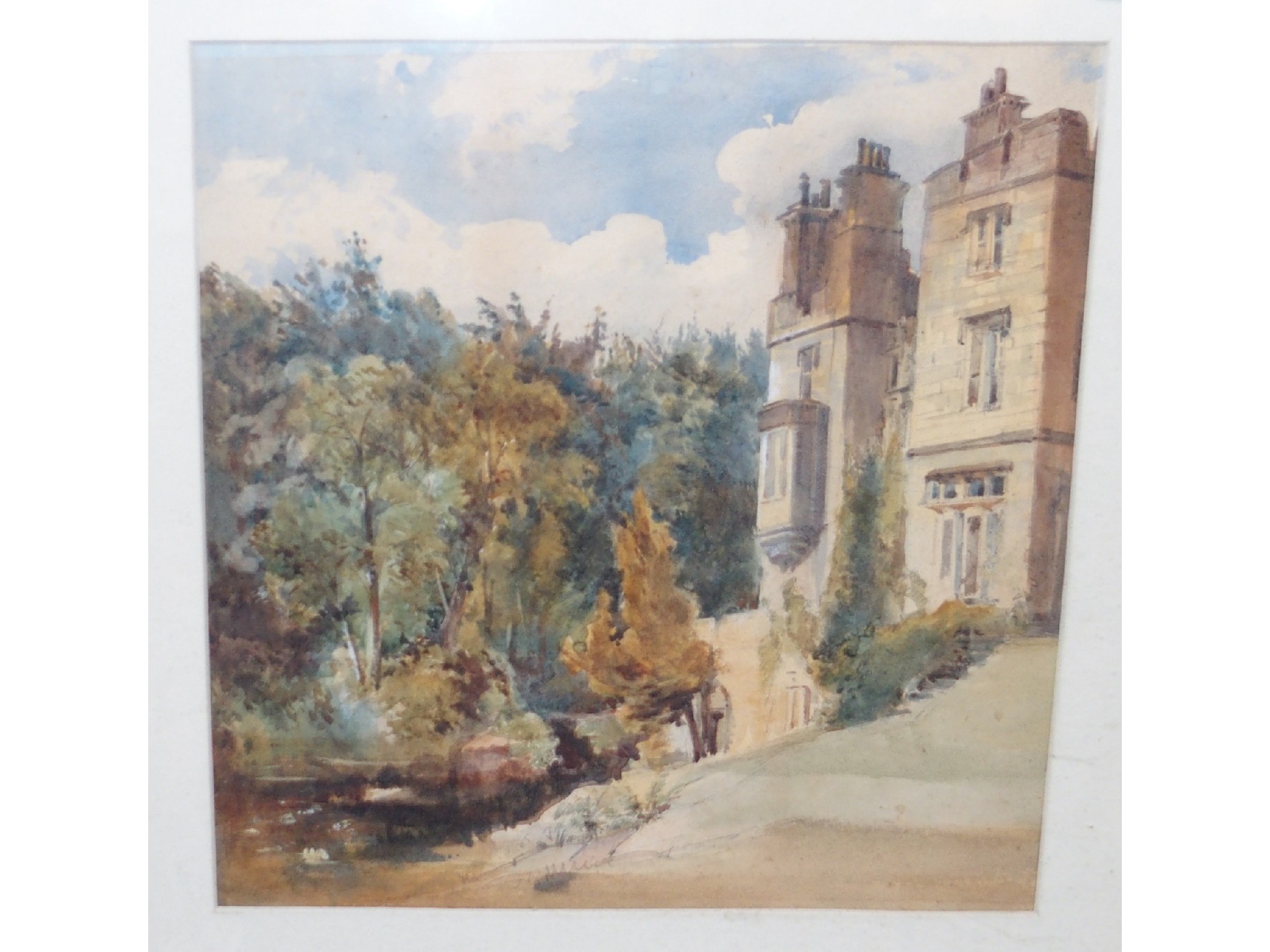 Appraisal: ATTRIBUTED to W H BENNETT Country house watercolour another watercolour