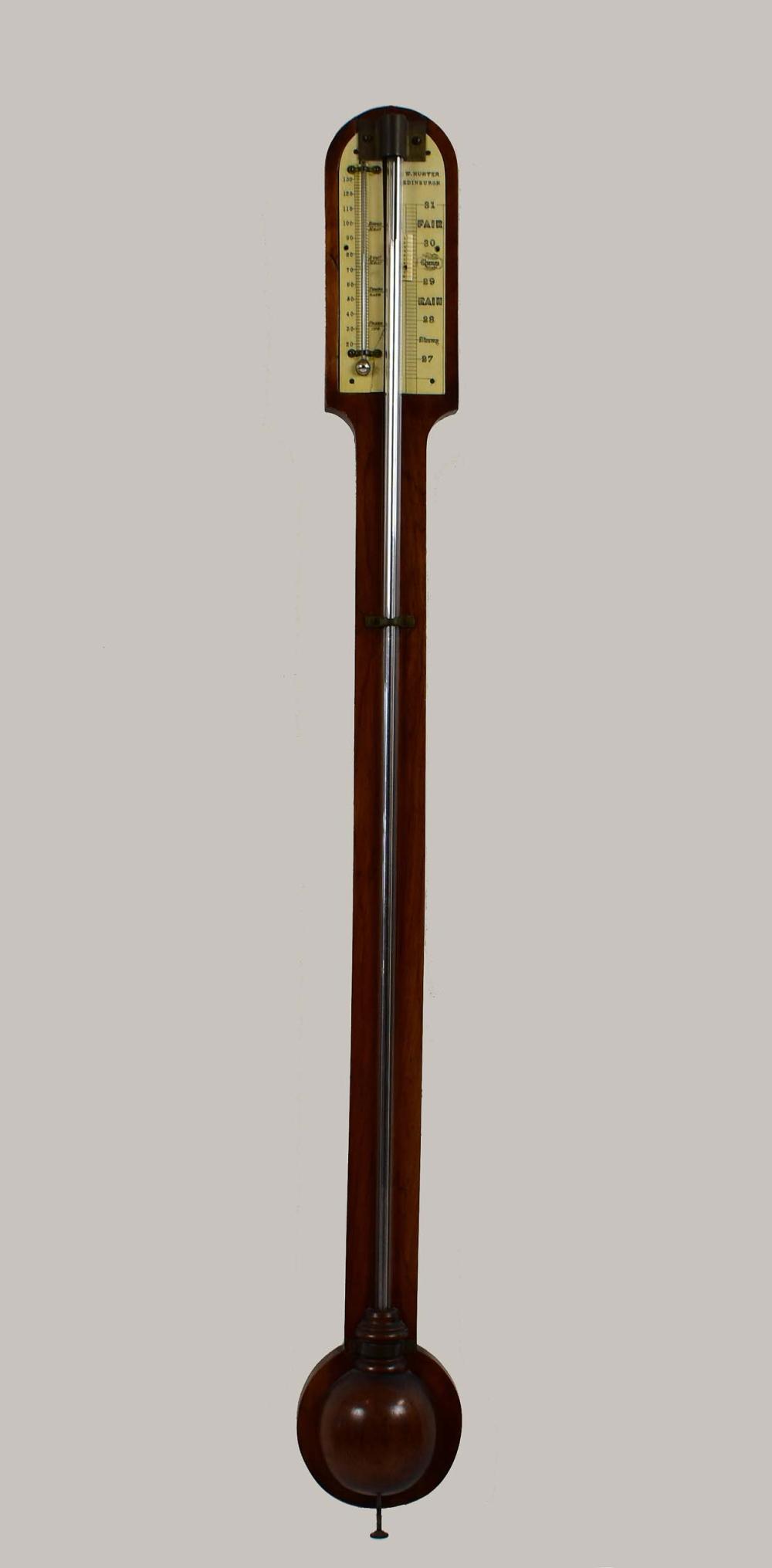 Appraisal: SCOTTISH MAHOGANY STICK BAROMETER st Half th Century The register