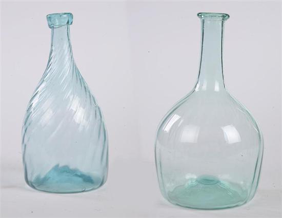 Appraisal: TWO BLOWN GLASS BOTTLES Midwest st half- th century Both