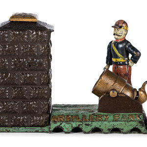 Appraisal: A J and E Stevens 'Artillery' Cast Iron Mechanical Bank