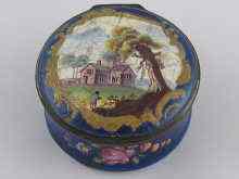 Appraisal: A th century circular enamel on copper box approx cm