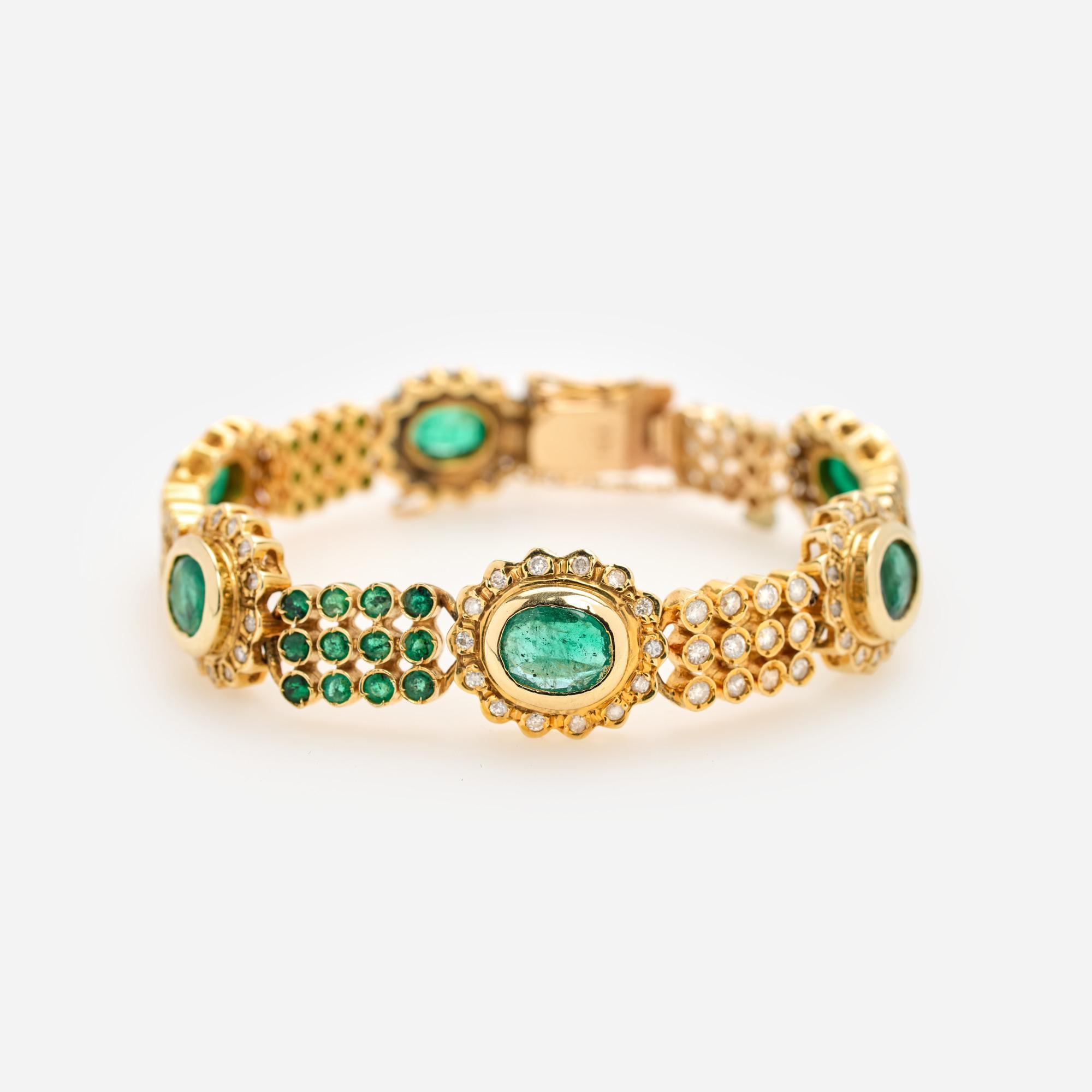 Appraisal: ETRUSCAN STYLE EMERALD AND DIAMOND BRACELET IN K A k