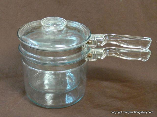 Appraisal: Pyrex Clear Vision Wear Steamer Boiler Set set matching numbers