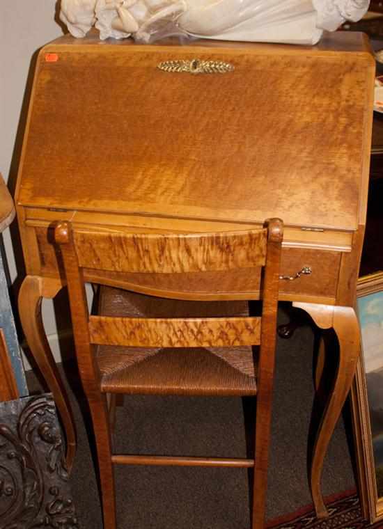 Appraisal: Victorian bird's-eye maple lady's writing desk and a bird's-eye maple