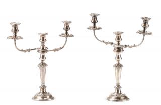 Appraisal: Pair Sheffield Silverplate English late th century A pair of