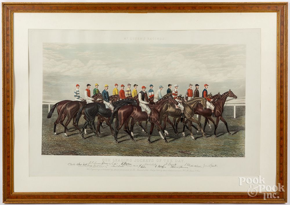 Appraisal: Horse racing lithograph Horse racing lithograph after George Veal McQueen's