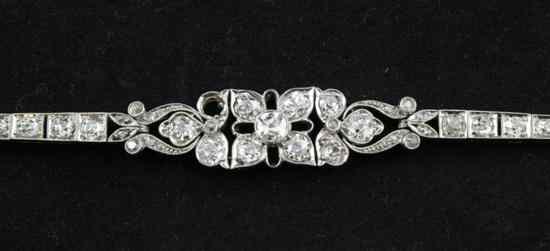 Appraisal: A Belle Epoque white gold and diamond bracelet set with