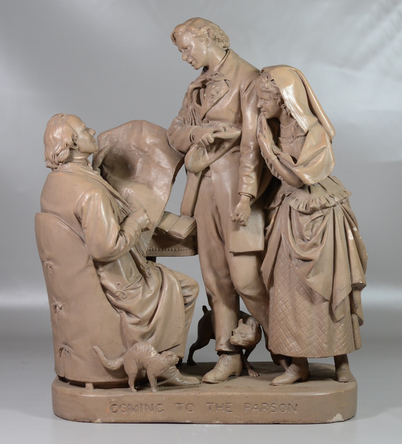 Appraisal: John Rogers plaster group Coming to the Parson w h