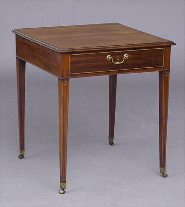 Appraisal: GEORGE III MAHOGANY READING TABLE The rectangular top above a