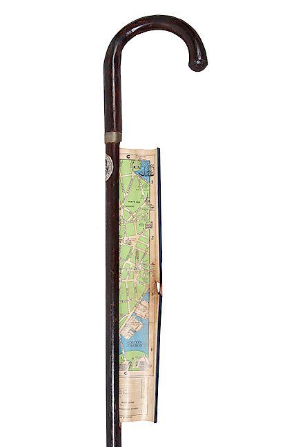 Appraisal: American Legion Map Cane Dated - An American legion crook