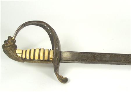 Appraisal: A th century Dutch Naval officers full dress sword the